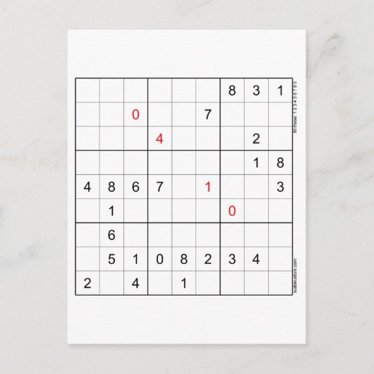 Sudoku Verjaardag Kaart 04-10 (Voorkant)