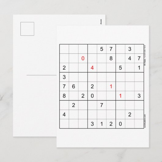 Sudoku Verjaardag Kaart 04-11 (Voorkant / Achterkant)