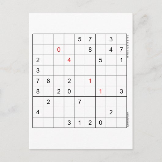 Sudoku Verjaardag Kaart 04-11 (Voorkant)