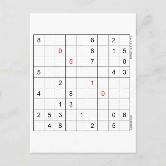 Sudoku Verjaardag Kaart 05-10 (Voorkant)