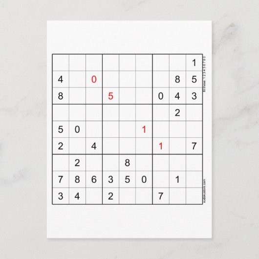 Sudoku Verjaardag Kaart 05-11 (Voorkant)