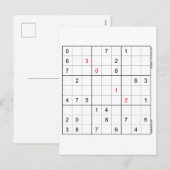 Sudoku Verjaardag Kaart 30-12 (Voorkant / Achterkant)