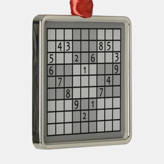 SUDOKU-versiering Metalen Ornament (Rechts)