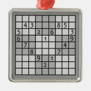 SUDOKU-versiering Metalen Ornament