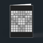 SUDOKU-wenskaart Kaart<br><div class="desc">Met de functie "aanpassen" kunt u de achtergrondkleur van dit item wijzigen (bewerken) en desgewenst uw eigen tekst toevoegen. Bekijk mijn winkel voor meer objecten met dit ontwerp.</div>