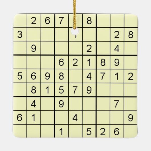 Sudoku Yellow Ornament (Achterkant)