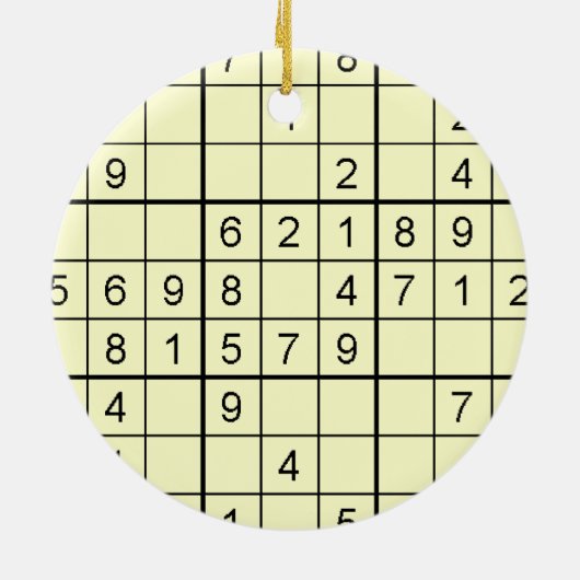 Sudoku Yellow Ornament (Achterkant)