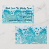 Suds Bubbels Blauw Water Auto Detailing Reiniging Visitekaartje (Voorkant / Achterkant)