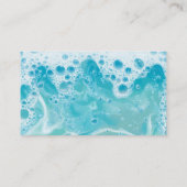 Suds Bubbels Blauw Water Auto Detailing Reiniging Visitekaartje (Achterkant)
