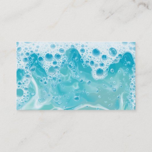 Suds Bubbels Blauw Water Auto Detailing Reiniging Visitekaartje (Achterkant)