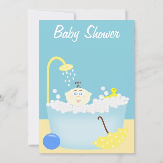 Sudsy Bathtub Baby shower Invitation Kaart (Voorkant)