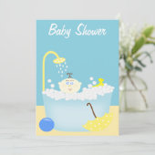 Sudsy Bathtub Baby shower Invitation Kaart (Staand voorkant)