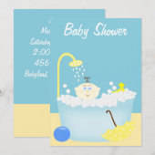 Sudsy Bathtub Baby shower Invitation Kaart (Voorkant / Achterkant)