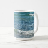 Sudsy Blue Atlantic Ocean Shore Custom Name Koffiemok (Voorkant rechts)