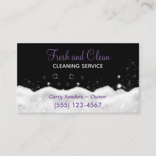 Sudsy Bubbles Design House Cleaning Service Visitekaartje (Voorkant)