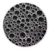 Sudsy zeepbel zwart-wit keramische knop (Voorkant)