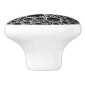 Sudsy zeepbel zwart-wit keramische knop (Zijkant)