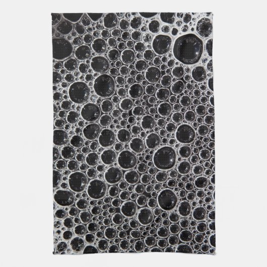 Sudsy zeepbel zwart-wit theedoek (Verticaal)