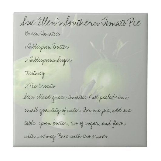 Sue Ellen's Southern Tomato Pie Tegeltje (Voorkant)