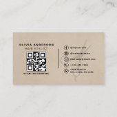 Suède neutrale schaar QR-code kapper  Visitekaartje (Achterkant)