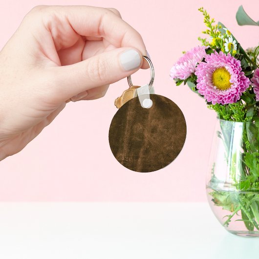 Suede Seam Kijk naar leder Sleutelhanger