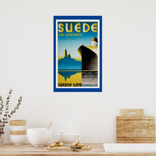 Suede Sweden  scheepsreclame Poster (Keuken)