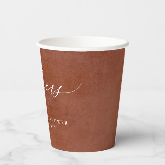 Suede terracotta textuur Exotisch Modern gejuich Papieren Bekers (Achterkant)