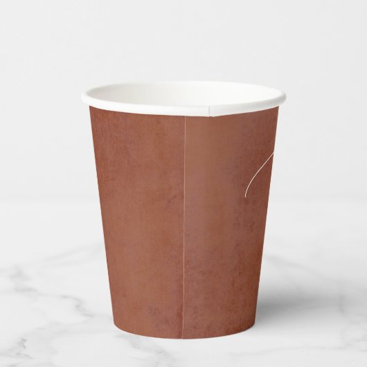 Suede terracotta textuur Exotisch Modern gejuich Papieren Bekers (Rechts)