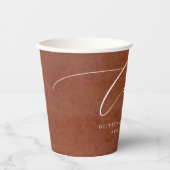 Suede terracotta textuur Exotisch Modern gejuich Papieren Bekers (Voorkant)