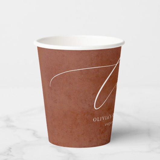 Suede terracotta textuur Exotisch Modern gejuich Papieren Bekers (Voorkant)