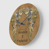 Suede Texture with Steampunk Sculptures Grote Klok (Hoek)