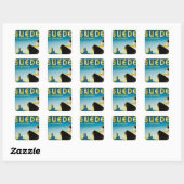 Suede via Lonres Vierkante Sticker (Vel)