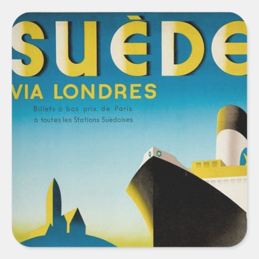 Suede via Lonres Vierkante Sticker (Voorkant)