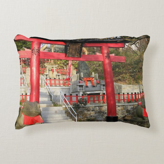 Suehiro Ogami Shrine (Fortune Frog Shrine) Accent Kussen (Voorkant)