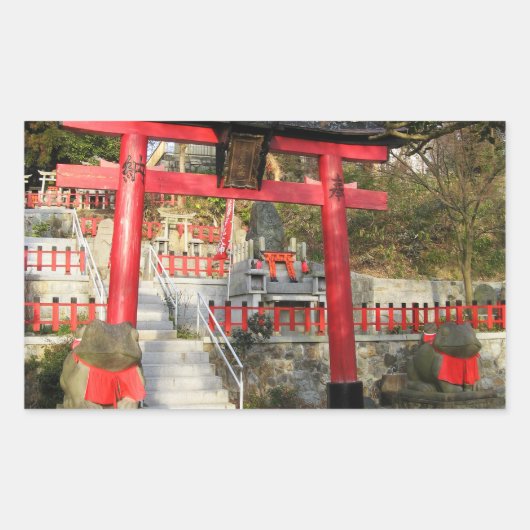 Suehiro Ogami Shrine (Fortune Frog Shrine) Rechthoekige Sticker (Voorkant)