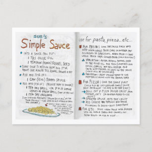 Sue's Simple Sauce briefkaart
