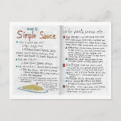 Sue's Simple Sauce briefkaart (Voorkant)