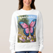 Suéter Básico Feminino borboleta Trui (Voorkant)