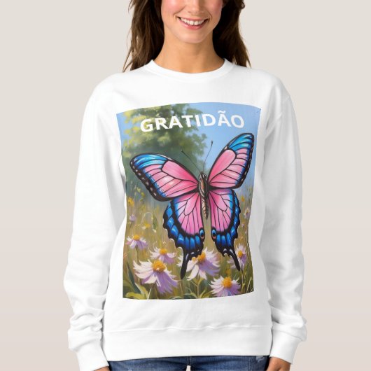 Suéter Básico Feminino borboleta Trui (Voorkant)