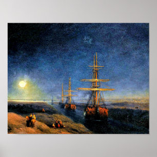  Suez-kanaal door Ivan Aivazovsky Poster