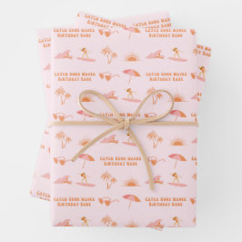 Sufer Meisje Verjaardag Gift Wrap Inpakpapier Vel