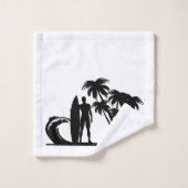 " Sufer- palmbomen " Unieke badhanddoekset Bad Handdoek (Wasdoekje)