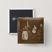 Sufferers uit de overstroming, uit 'Street Life in Vierkante Button 5,1 Cm (Voorkant /achterkant)