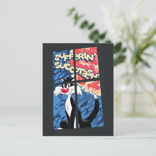 "Sufferin' Succotash" SYLVESTER™ achter het venste Briefkaart (Staand voorkant)