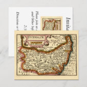 "Suffolck" Suffolk County Map Kaart (Voorkant / Achterkant)