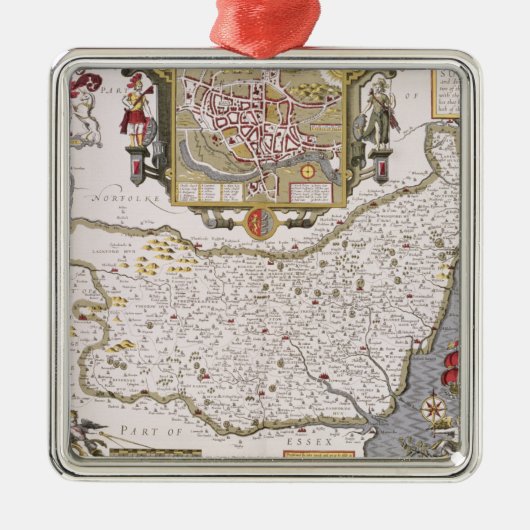 Suffolk en de situatie in Ipswich Metalen Ornament (Voorkant)