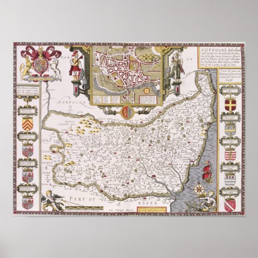 Suffolk en de situatie in Ipswich Poster (Voorkant)