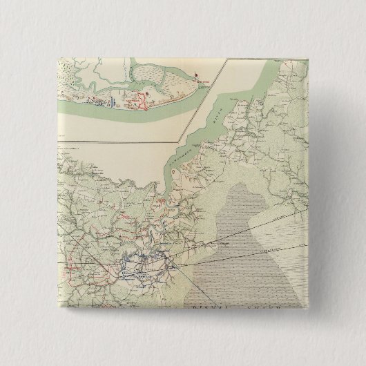 Suffolk en omgeving vierkante button 5,1 cm (Voorkant)