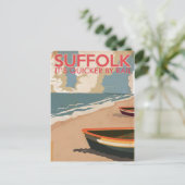 Suffolk Engeland Vintage Reisposter Briefkaart (Staand voorkant)