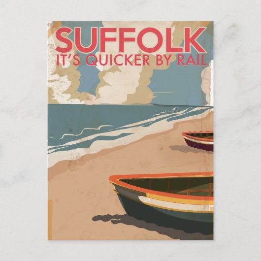 Suffolk Engeland Vintage Reisposter Briefkaart (Voorkant)